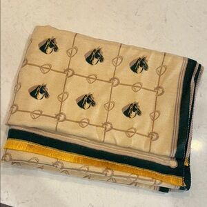Horse Print Scarf with Yellow and dark green Accents